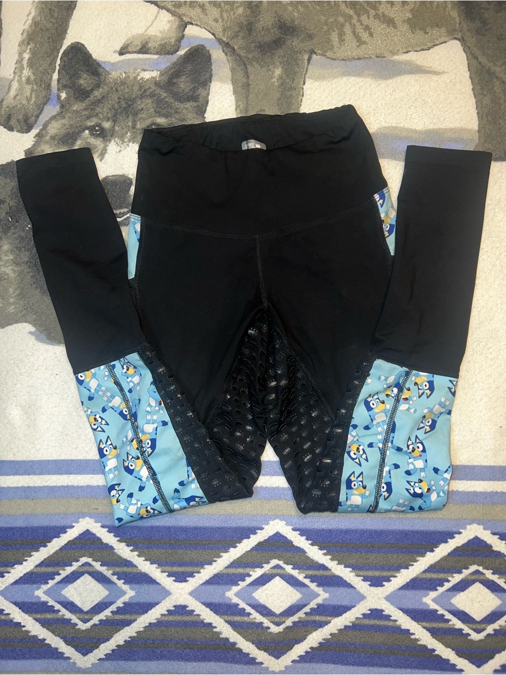 Women’s Full Seat Silicone Empire Equestrian Bluey Riding Leggings 2 Pockets XS